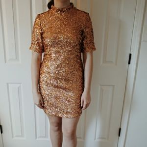 H&M Rose Gold Sequin Cocktail Dress